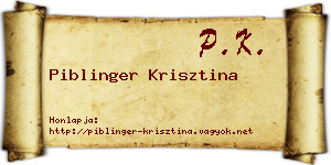 Piblinger Krisztina névjegykártya