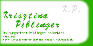 krisztina piblinger business card